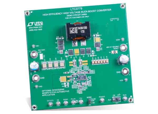 亚德诺半导体 用于LTC3779 4开关降压控制器的DC2456A演示板