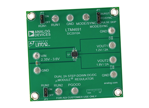 Analog Devices Inc. DC2910A LTM4691 µModule®稳压器用演示板