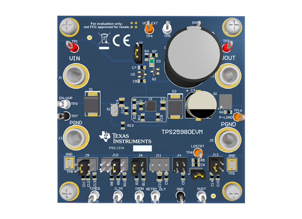 德州仪器 TPS25980EVM电子保险丝评估模块 (EVM)
