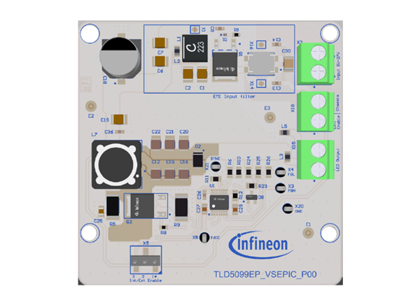 英飞凌 TLD5099EP_VSPC电压模式SEPIC评估板
