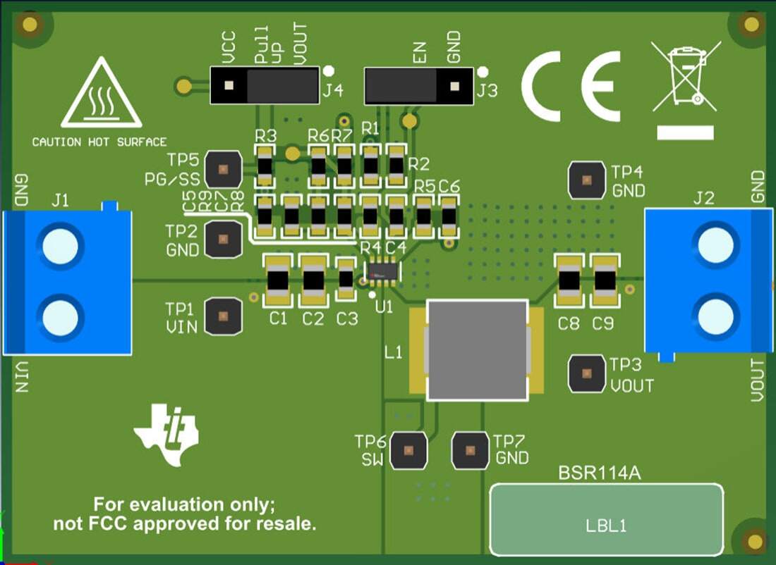 机械图纸 - 德州仪器 TPS563211EVM转换器评估模块 (EVM)