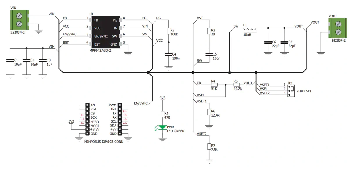 Schematic - Mikroe MIKROE-3057 Buck 9 Click