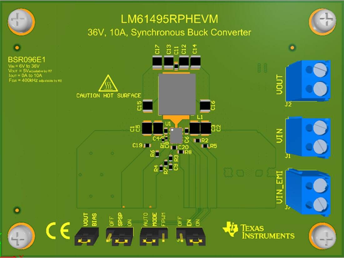 机械图纸 - 德州仪器 LM61495RPHEVM转换器评估模块 (EVM)