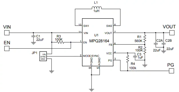 Schematic - 美国芯源系统(MPS) MPQ28164 Evaluation Board