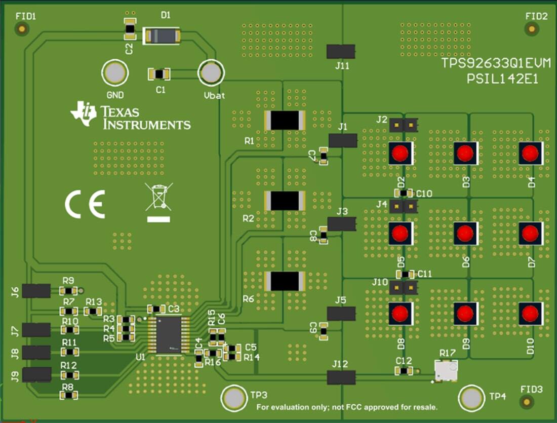 机械图纸 - 德州仪器 TPS92633Q1EVM LED驱动器评估模块 (EVM)