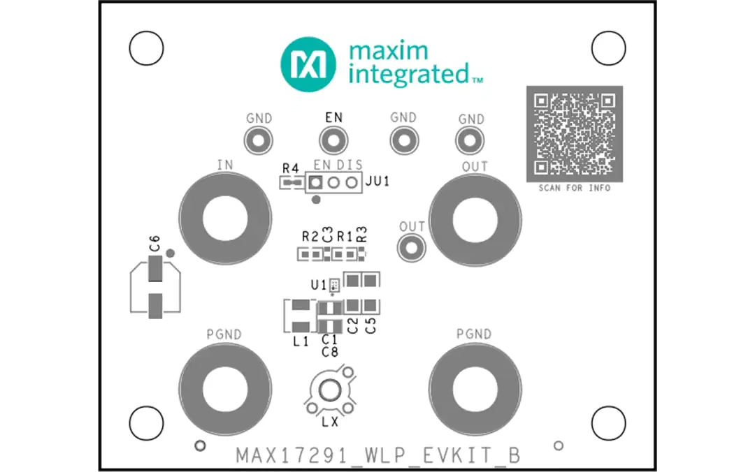 机械图纸 - 美信半导体 MAX17291EVK-WLP评估套件