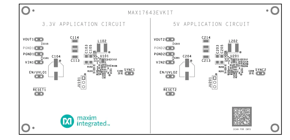 应用电路图 - 美信半导体 MAX17643评估套件