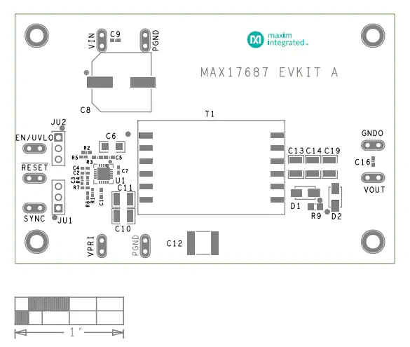 机械图纸 - 美信半导体 MAX17687评估套件