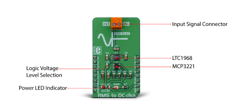 Mikroe MIKROE-3311 RMS-to-DC Click