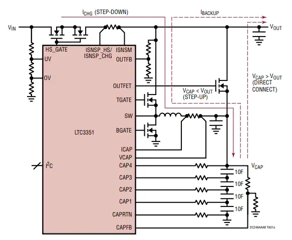 应用电路图 - Analog Devices Inc. 用于LTC3351充电器的DC2464A-A和A-B演示板