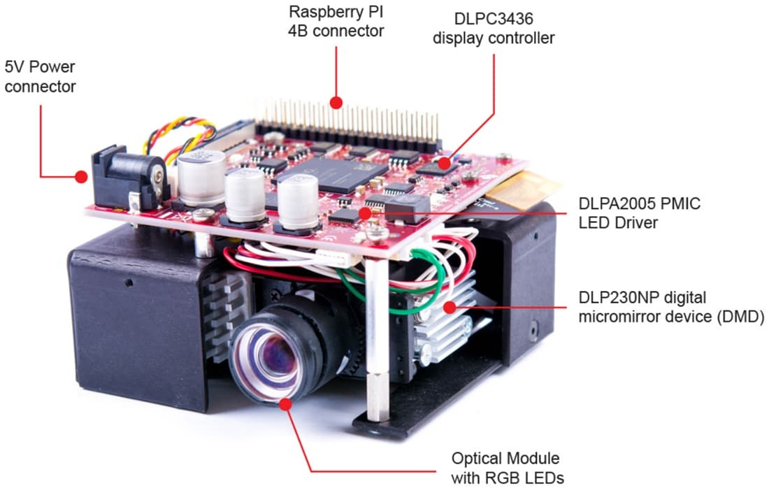 机械图纸 - 德州仪器 DLPDLCR230NPEVM DLP® LightCrafter™显示器230NP