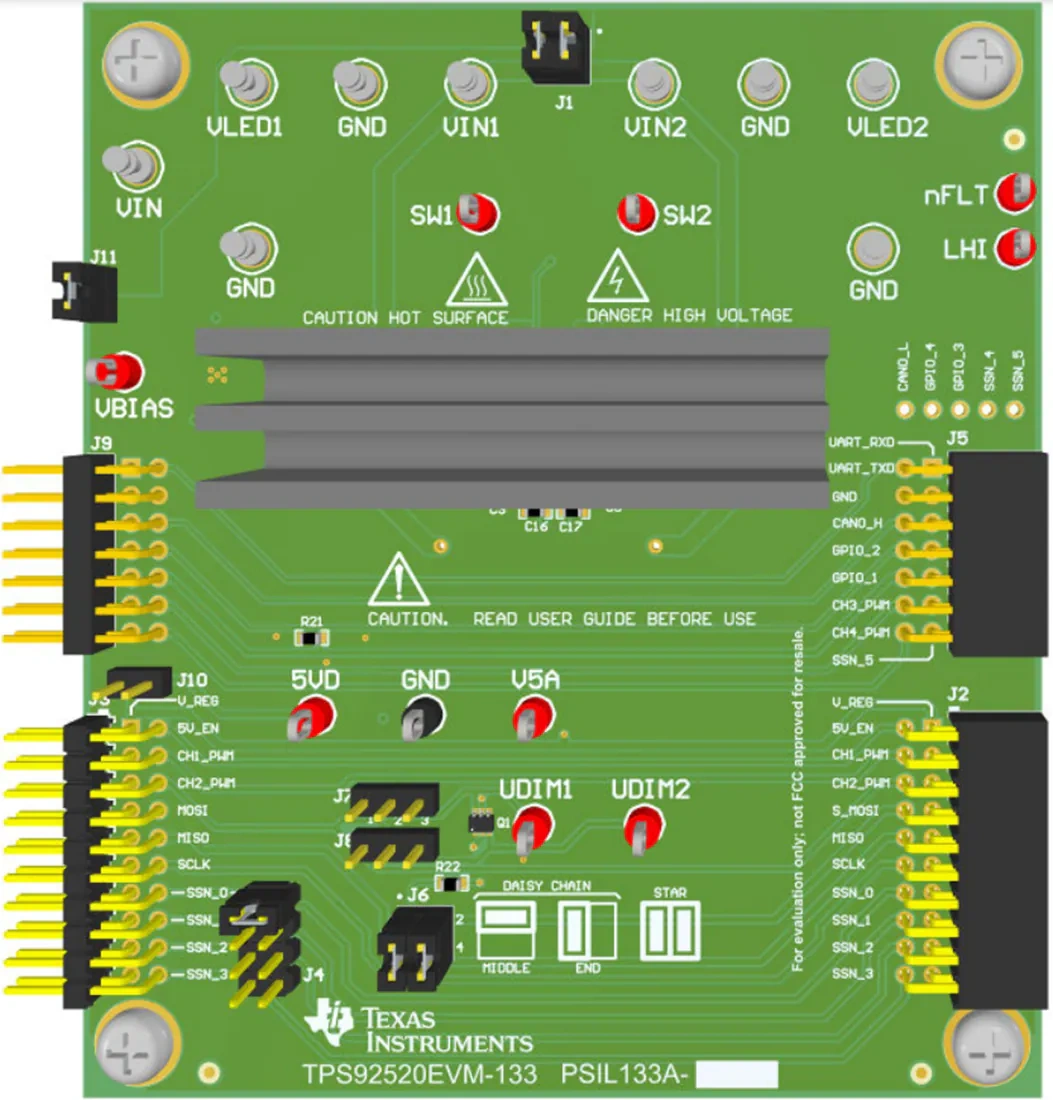 机械图纸 - 德州仪器 TPS92520EVM-133转换器评估模块