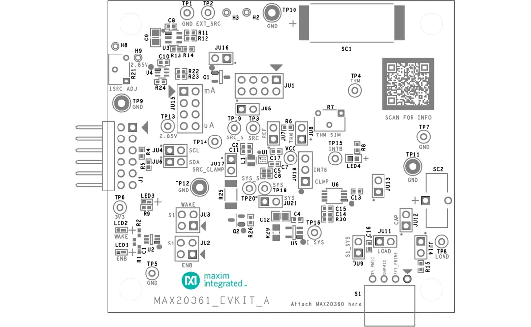 机械图纸 - 美信半导体 MAX20361评估套件 (MAX20361EVKIT)