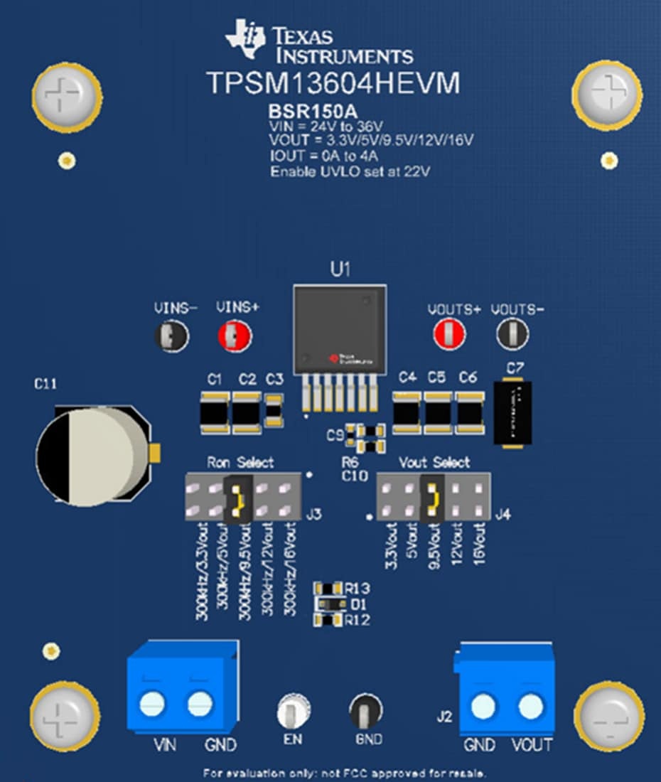 机械图纸 - 德州仪器 TPSM13604HEVM电源模块评估模块