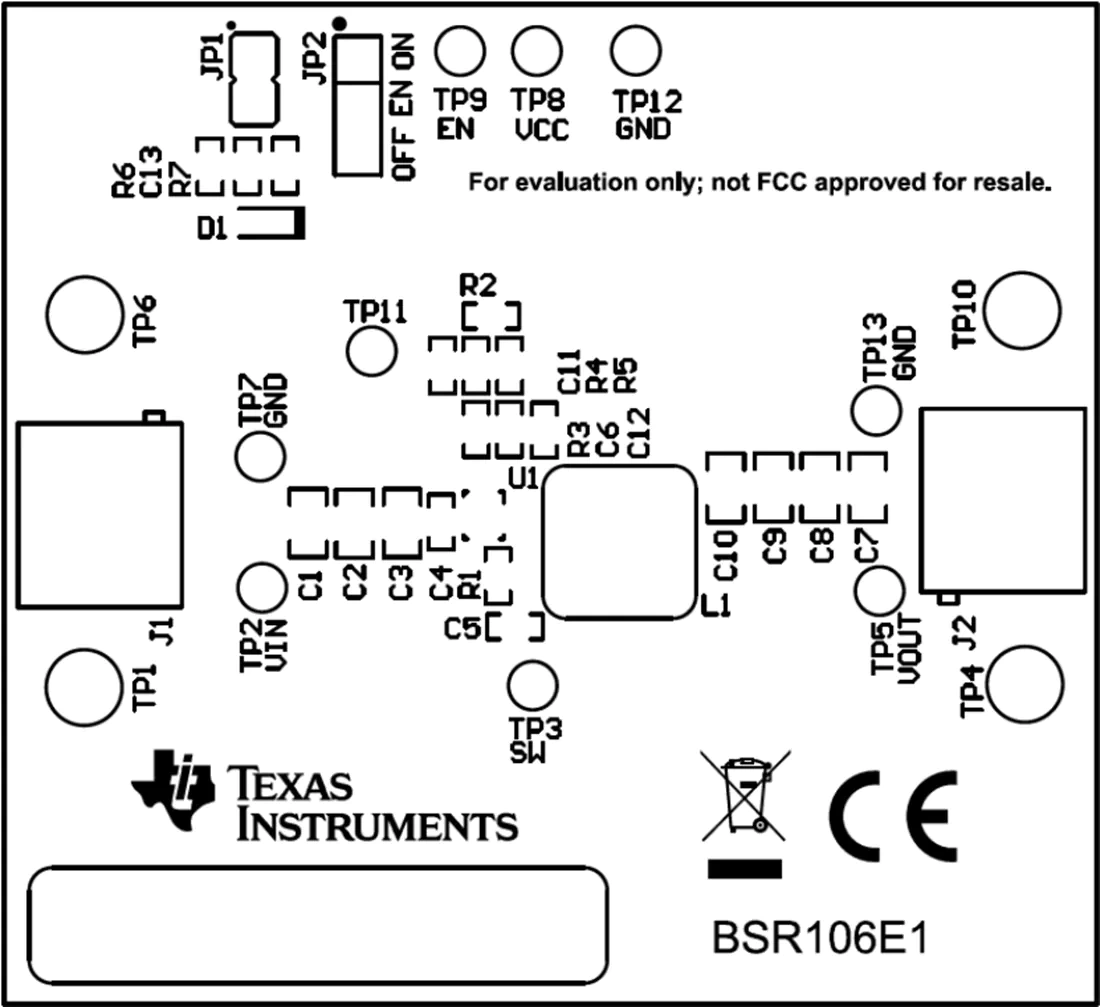 机械图纸 - 德州仪器 TPS566231EVM转换器评估模块