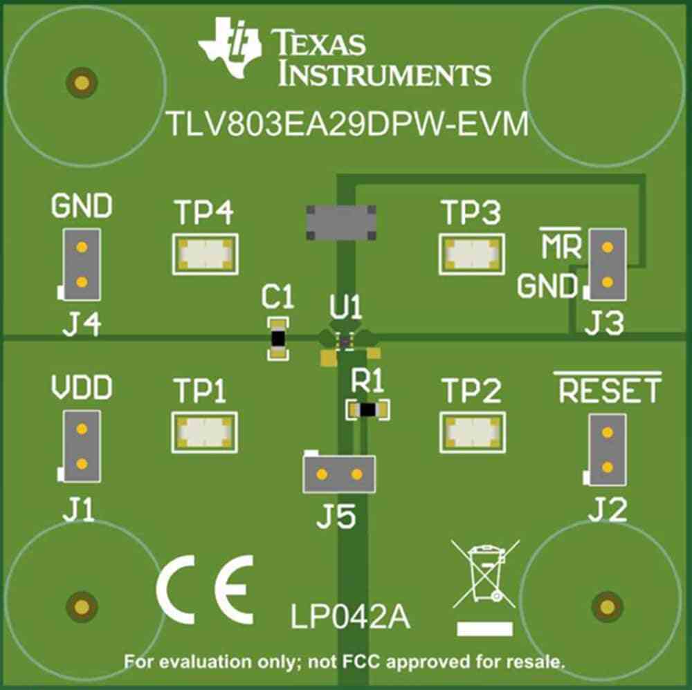 机械图纸 - 德州仪器 TLV803EA29DPW-EVM复位IC评估模块