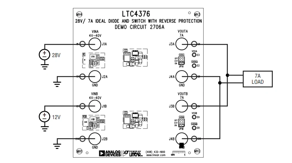 位置电路 - 亚德诺半导体 DC2706A LTC4376控制器用演示电路