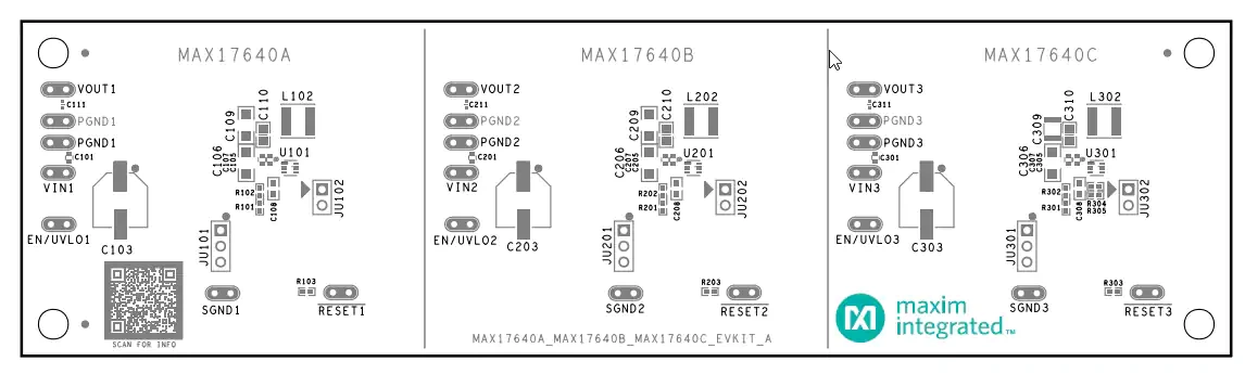 美信半导体 MAX17640A、MAX17640B和MAX17640C评估套件