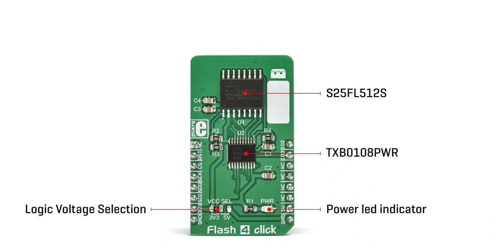 图表 - Mikroe Flash 4 click板 (MIKROE-3191)