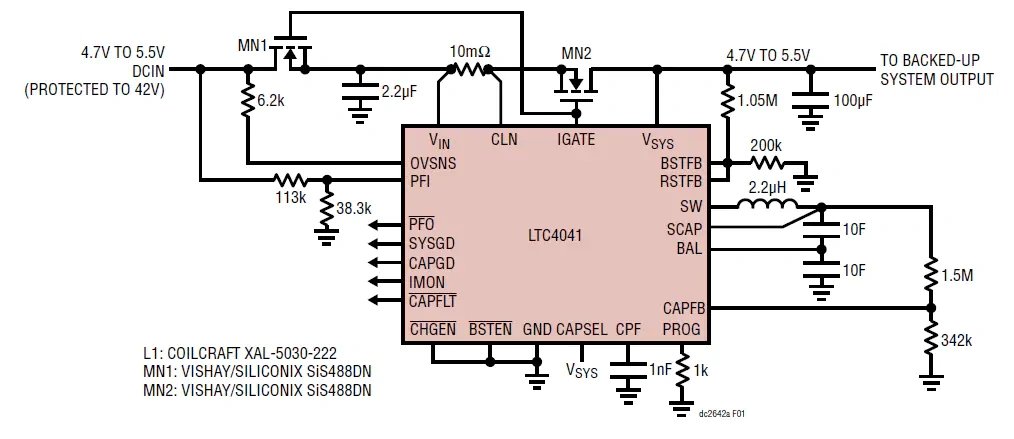 应用电路图 - Analog Devices Inc. 用于LTC4041电源管理器的DC2642A评估板