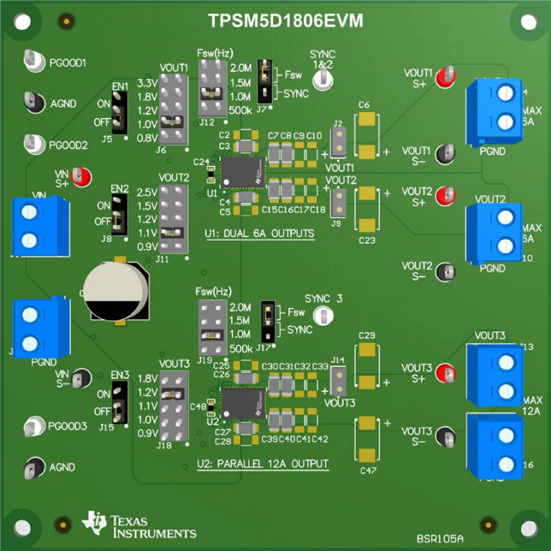 机械图纸 - 德州仪器 TPSM5D1806EVM电源模块评估模块