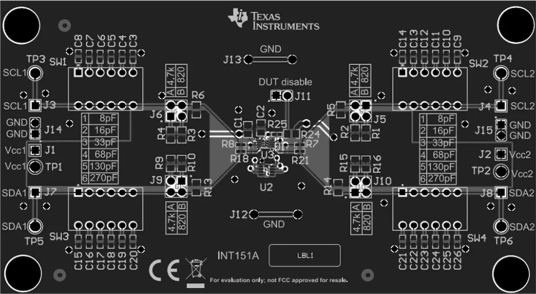 机械图纸 - 德州仪器 TCA39306EVM电平转换器评估模块