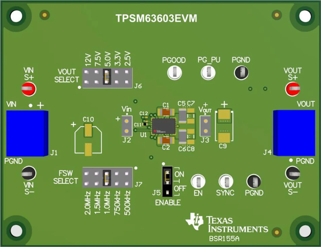 机械图纸 - 德州仪器 TPSM63603EVM电源模块评估模块