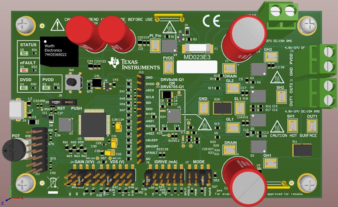 机械图纸 - 德州仪器 DRV8106H-Q1EVM栅极驱动器评估模块