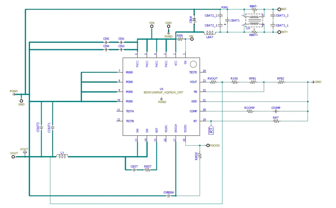 Schematic - 罗姆半导体 BD9V101MUF-EVK-001 Evaluation Board