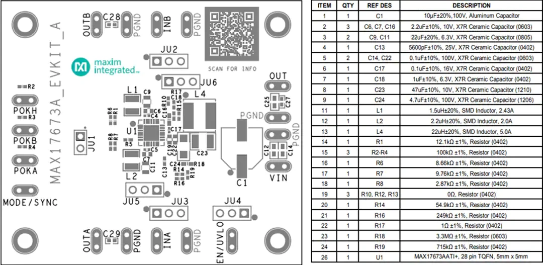 机械图纸 - 美信半导体 MAX17673AEVKIT评估套件