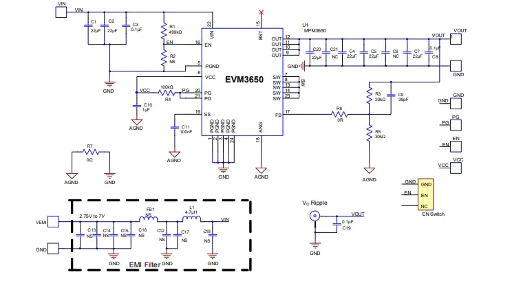 Schematic - 美国芯源系统(MPS) EVM3650-QW-00A Evaluation Board