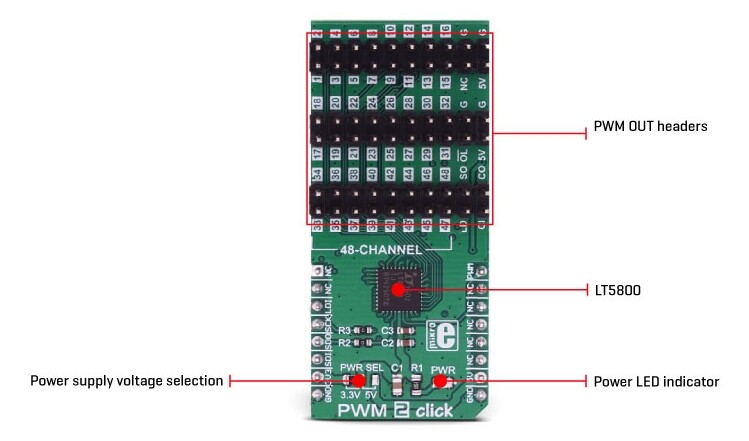 Mikroe MIKROE-3148 PWM 2 click板