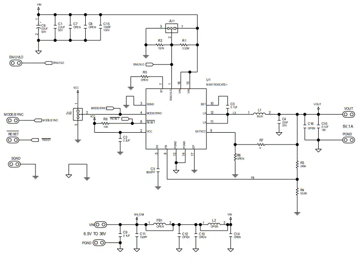 原理图 - 美信半导体 MAX17630C5EVKIT评估套件