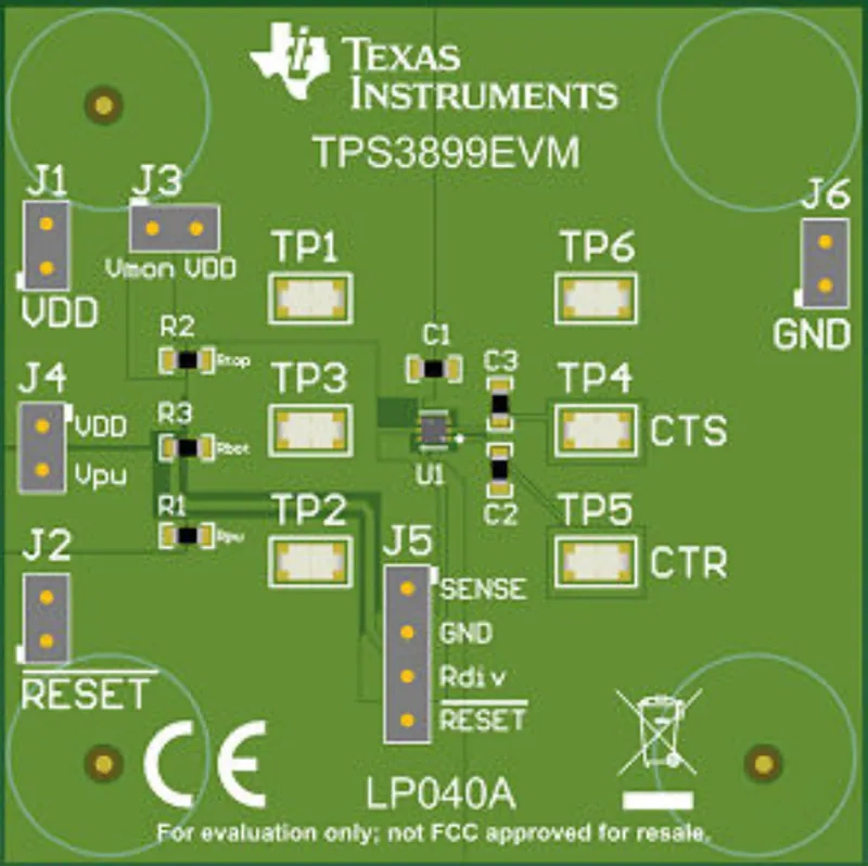 机械图纸 - 德州仪器 TPS3899EVM电压监控器评估模块