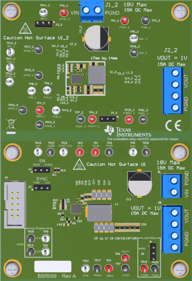 机械图纸 - 德州仪器 TPS542A52EVM-059转换器评估模块