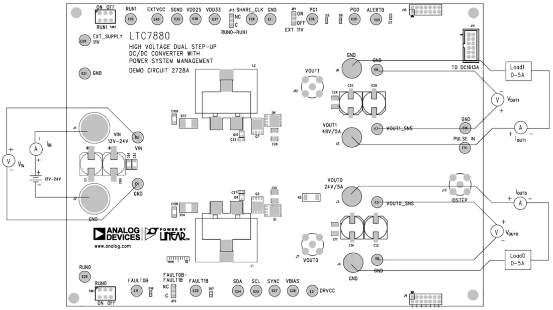 图表 - 亚德诺半导体 DC2728 LTC7880演示电路