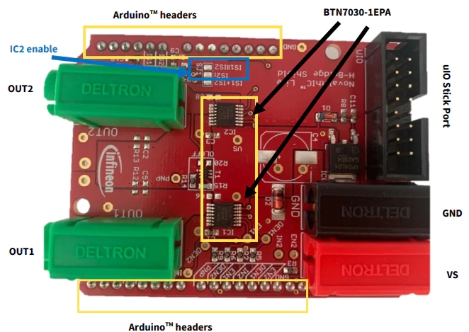 英飞凌 电机控制扩展板（带Arduino用BTN7030-1EPA）