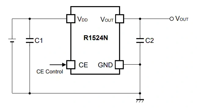 Application Circuit Diagram - 理光微电子R1524N-EV Board for R1524N