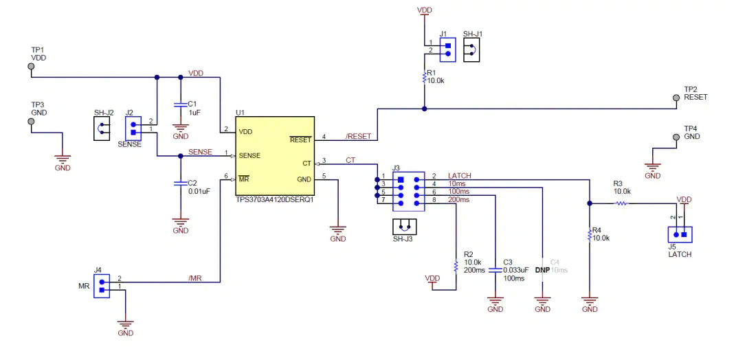 原理图 - 德州仪器 TPS3703Q1-A4120EVM评估模块