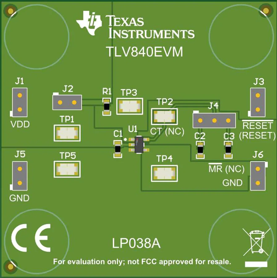 机械图纸 - 德州仪器 TLV840EVM监控器评估模块 (EVM)