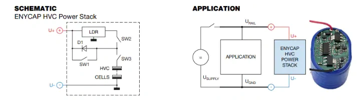 应用电路图 - Vishay / BC Components MAL219699002E3 196 HVC ENYCAP™嵌入式充电器