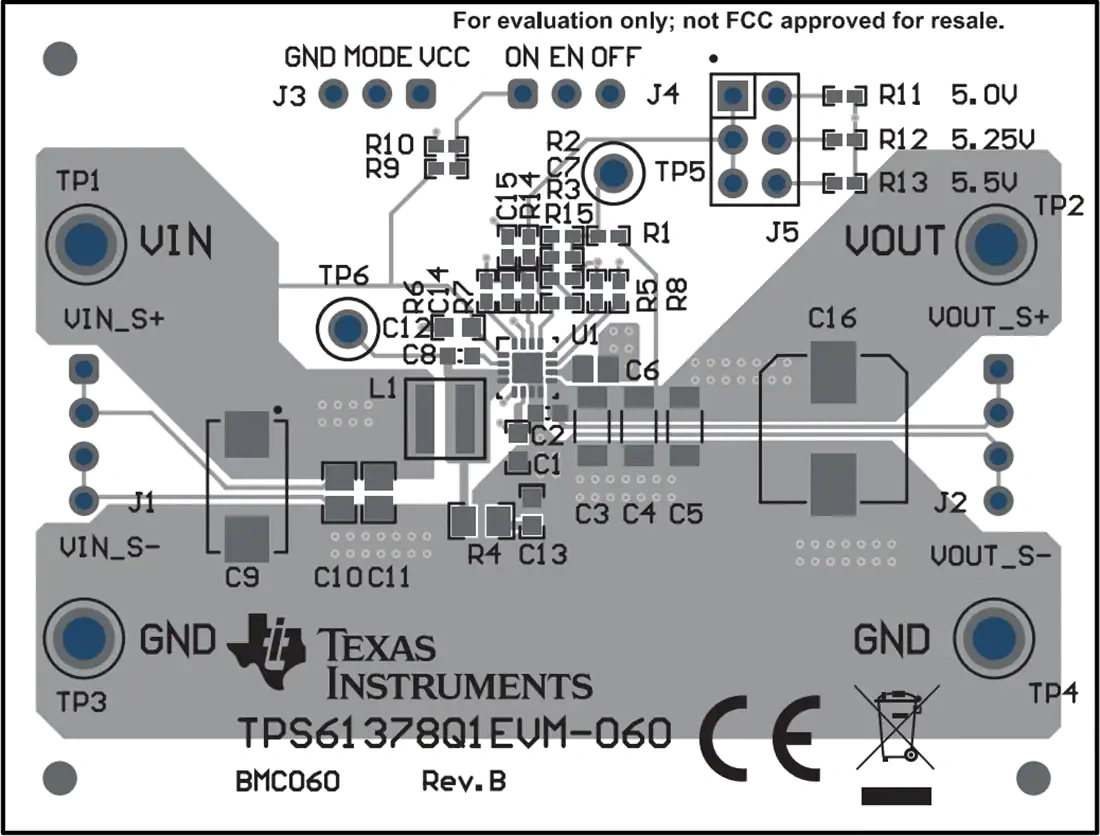 机械图纸 - 德州仪器 TPS61378Q1EVM-060转换器评估模块