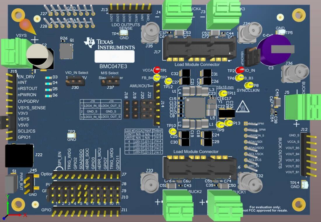 机械图纸 - 德州仪器 TPS6594xEVM PMIC评估模块 (EVM)