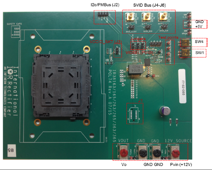 英飞凌 IR38164评估板 (EVAL-38164-SVIDTOBO1)