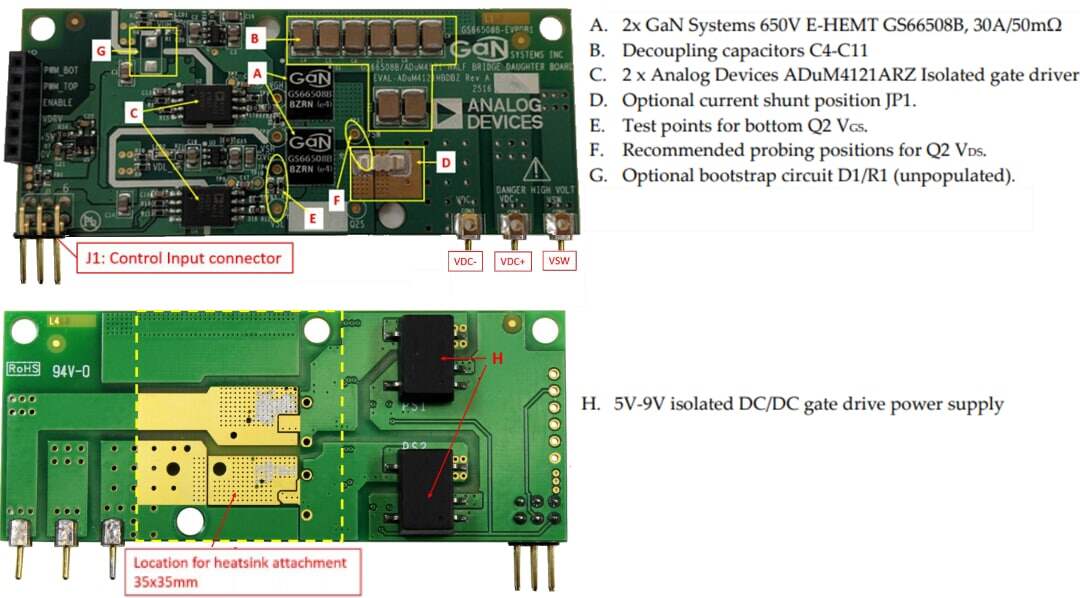 GaN Systems GS66508B-EVBDB1 Daughter Board