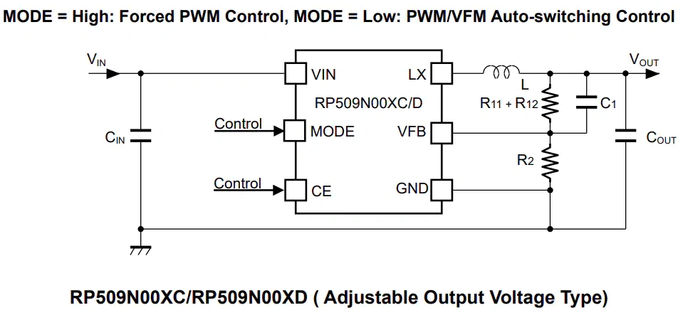 Application Circuit Diagram - 理光微电子RP509N001D033-EV Evaluation Board