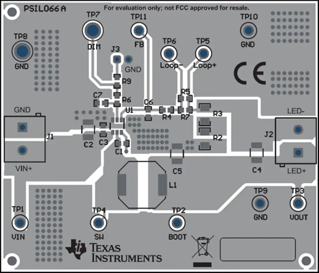 机械图纸 - 德州仪器 TPS92200D1EVM/TPS92200D2EVM评估模块