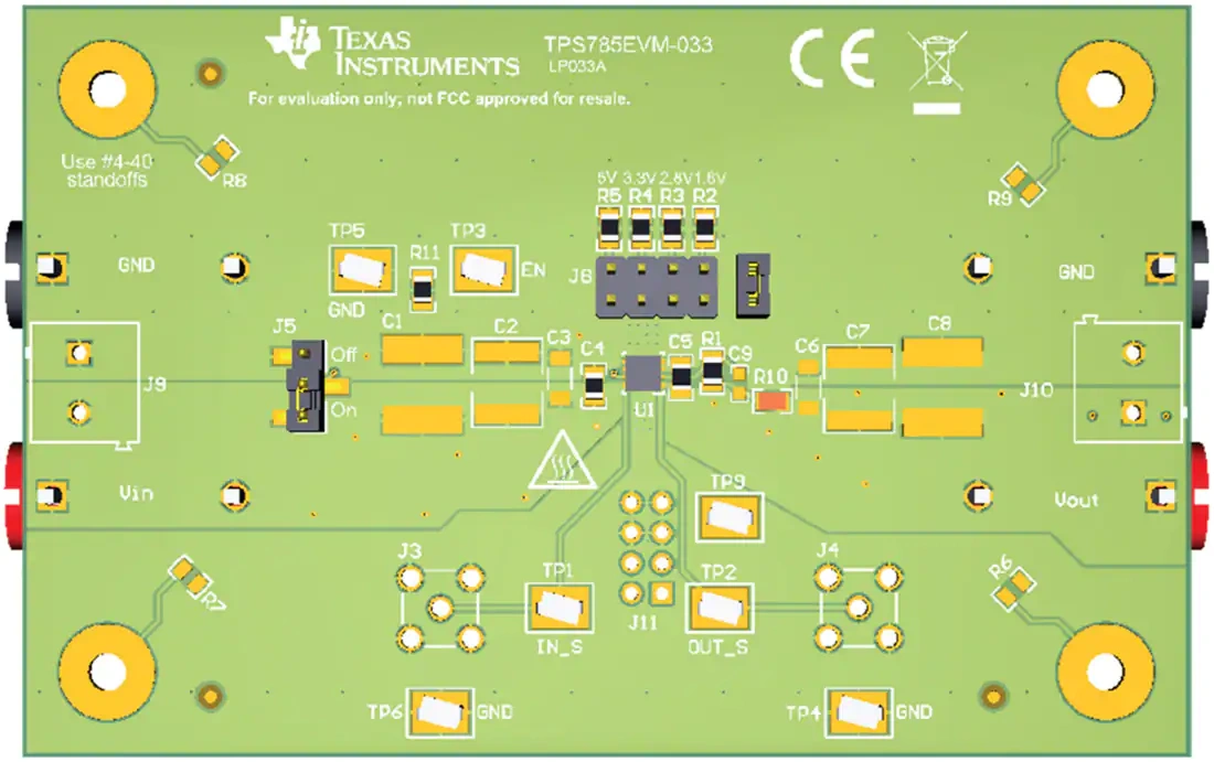 机械图纸 - 德州仪器 TPS785EVM-033稳压器评估模块