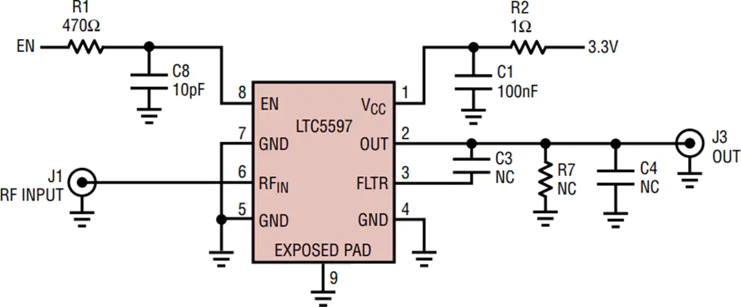 原理图 - Analog Devices Inc. DC2932A LTC5597用演示电路