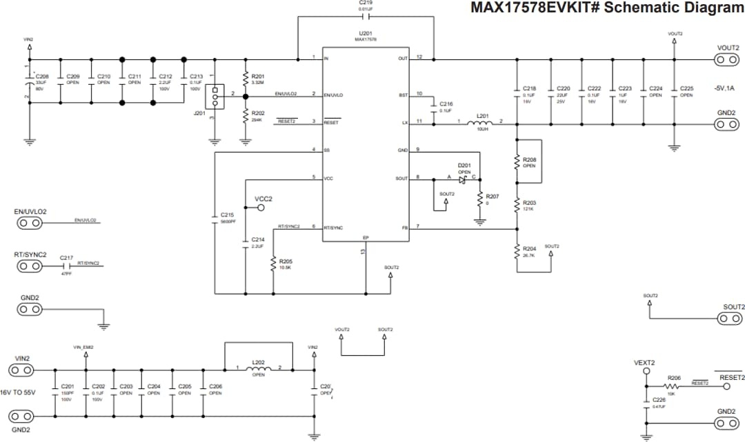 原理图 - 美信半导体 MAX17577EVKIT和MAX17578EVKIT评估套件